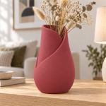 Tulip Petal Vase — Deep Red
