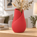Tulip Petal Vase — Lava Red