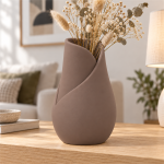 Tulip Petal Vase — Matte Brown