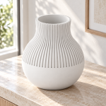 Neki Straight Vase — Cotton White
