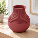 Neki Straight Vase — Deep Red
