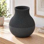 Neki Straight Vase — Matte Black