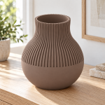 Neki Straight Vase — Matte Brown