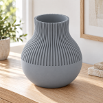 Neki Straight Vase — Rock Ash Grey