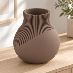 Neki Edge Vase — Matte Brown