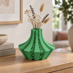 Petal Lattice Vase — Forest Green