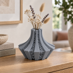 Petal Lattice Vase — Rock Ash Grey