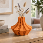 Petal Lattice Vase — Sunset Orange