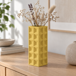 Geometric Square Vase · 2×6 — Dawn Yellow