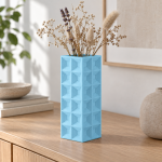 Geometric Square Vase · 2×6 — Light Blue
