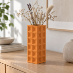 Geometric Square Vase · 2×6 — Sunset Orange