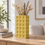 Geometric Square Vase · 3×6 — Dawn Yellow