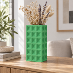 Geometric Square Vase · 3×6 — Forest Green