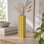 Tall Geometric Vase · 8×2 — Dawn Yellow