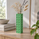 Tall Geometric Vase · 8×2 — Forest Green