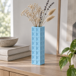 Tall Geometric Vase · 8×2 — Light Blue