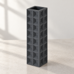Tall Geometric Vase · 8×2 — Matte Black