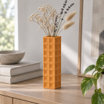 Tall Geometric Vase · 8×2 — Sunset Orange